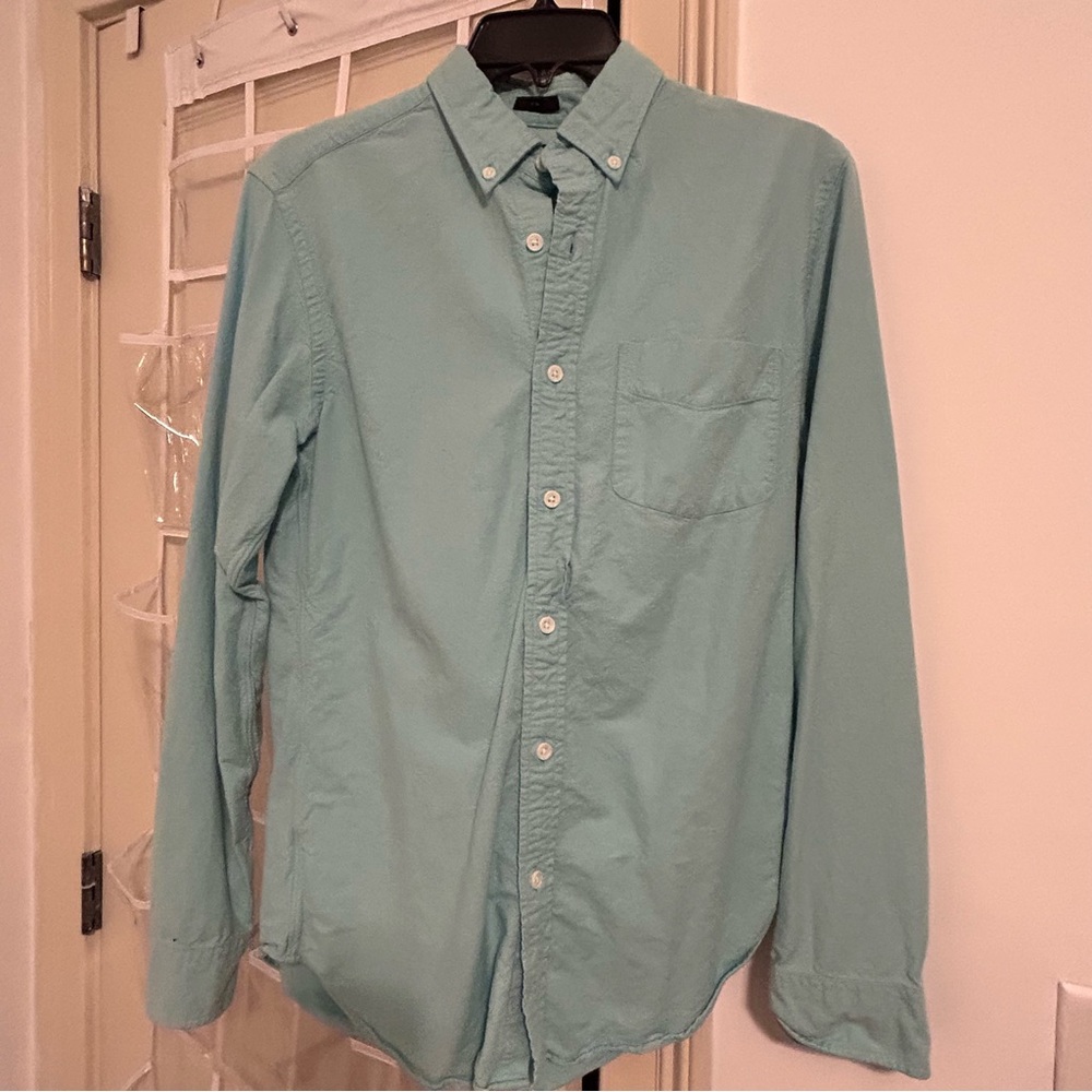 J. Crew Men's Casual Button Down Shirt - Light Blue
